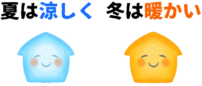夏は涼しく冬は暖かい
